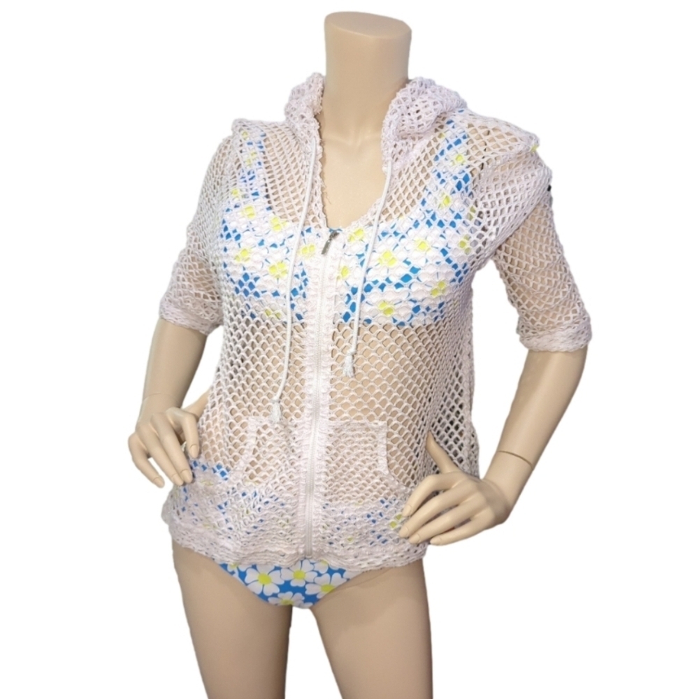 Swimsuit cover-up medium M  Womens White mesh size Vintage